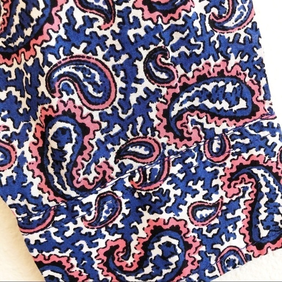 J. CREW Factory NWT Paisley Lace Trimmed Tunic Top Size Small in Coral and Blue - Picture 6 of 13
